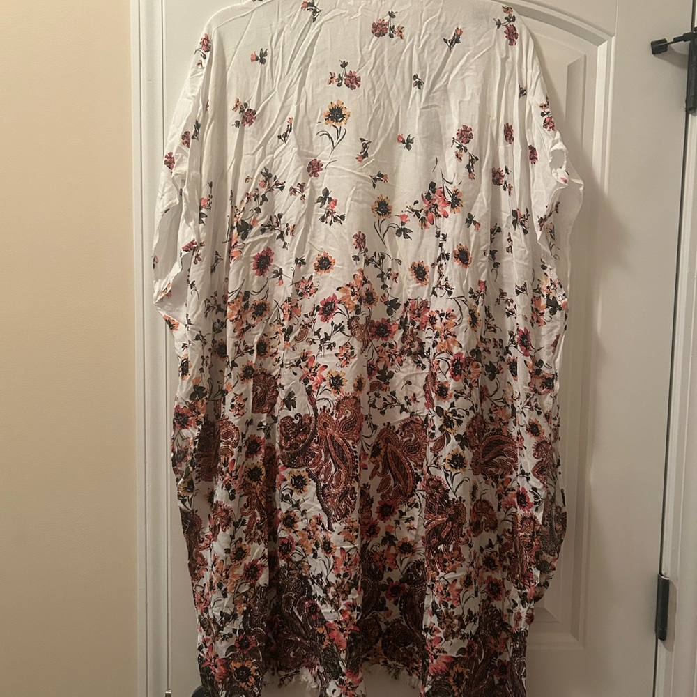 Maurices Floral Top with Pink and Black Details